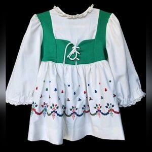 Vintage Cinderella Toddler Girls Prairie Dress Cottagecore Embroidered Sash Sz 4